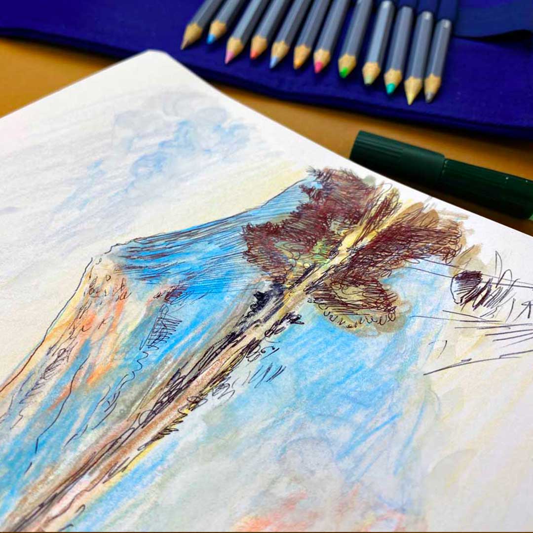 Crayons Aquarellables au Japon, un voyage dessiné